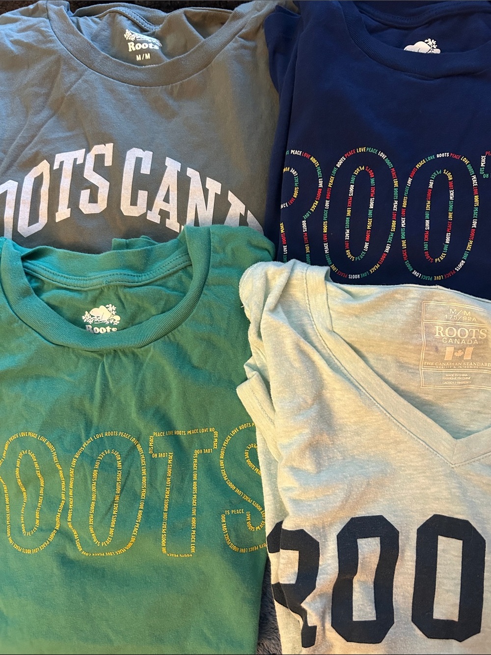 Roots Short Sleeve Tee Set in Teal, Navy, Slate, and Aqua